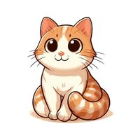 cute cat cartoon vector on white background