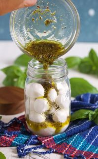 Pesto Marinated Mozzarella Balls - The Suburban Soapbox