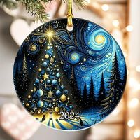 Celebrate the holiday season with our beautifully crafted 2024 collectible Christmas ornament, designed with a stunning stained glass effect. Made from high-quality acrylic, it includes a ribbon, card, and gift box, making it an ideal gift for Christmas, Thanksgiving, or white elephant exchanges. This unique keepsake adds a magical suncatcher effect to your tree, reflecting light elegantly to enhance your holiday decor. Versatile and perfect for collectors or as a thoughtful present, this orname