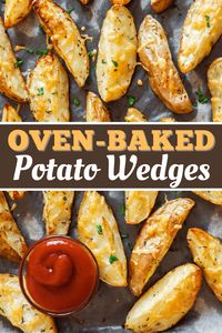 These oven-baked potato wedges are crisp, tasty, and full of wonderful flavors! Get tips and tricks for making this simple side dish that the family will happily gobble up!