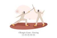 Olympic Games - Fencing Scene Illustration, #Illustration, #Sponsored, #Scene, #Fencing, #Games, #Olympic, #ad