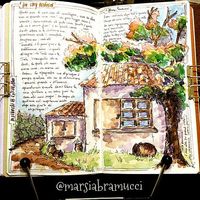 https://flic.kr/p/unaZkD | Waiting for my computer to be fixed I decided to make some #artjournaling in my #personalsize #TN .. I wonder if this dreaming house exists!! #inkandwatercolor #penandwatercolor #watercolor #travelersnotebook