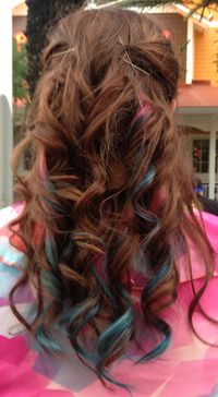 Pink and teal highlights!! I'm much too conservative but I still love it.