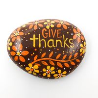 Give Thanks Painted Rock Thanksgiving Decoration Harvest | Etsy