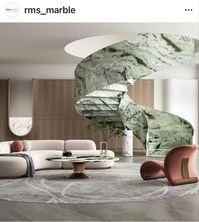 Striking and bold luxury living with a stunning green marble staircase. Use in all applications, kitchens, bathroom, feature walls. Possibly anywhere.