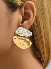 Two Tone Geometric Drop Earrings | SHEIN USA