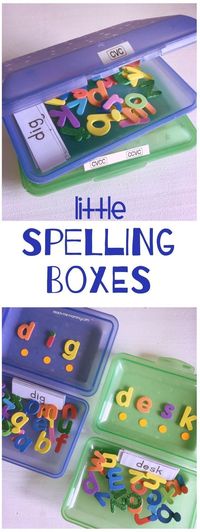 These DIY spelling boxes are perfect for kids working on sight words at home or in the classroom.