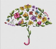 "Summer Umbrella" counted cross-stitch pattern by Anita Insheva (designer) and XStitch EU.