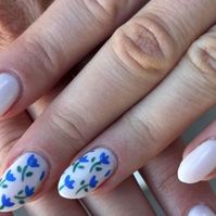 Emily Staheli on Instagram: "These are too cute 💙🪻 • • • #stgeorgenailtech #stgeorgeluminarynails #nailart #stgeorgeluminary #utahtechnails #luminarynails #manicure #geloverlay #structuredgel #dndgelpolish #dndgel #nailaddict #shopmynailstuff #utahnails #springnails #blueflowernails #springnailinspo #springnails2024"