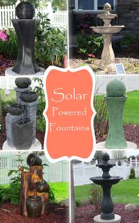 Solar powered water fountains by Sunnydaze Decor offer a cord-free way to power an outdoor fountain. These outdoor water fountains provide a serene and energy-efficient addition to your garden or yard.