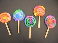 Good for practicing coils. Wayne Thiebaud Lollipops - Use model magic and watercolors to create lollipop sculptures.