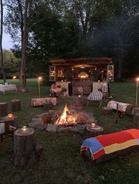 bonfire party ideas backyard fall decorations