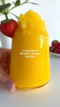 3-ingredient Healthy Mango Slushie💛 This is such a refreshing and tasty treat 🤩 • Follow @smoothies21daysdiet for more delicious treats • This makes 2 servings: 1 1/2 cups ice (360 ml) 1 cup cold water (240 ml) 1 cup / 6 oz. frozen mango cubes (240 ml / 170 g) 1/2 cup / 3 oz. frozen pineapple (120 ml / 85 g) • 1. Add all the ingredients into a blender and mix until smooth • • • #slushy #slushie #mangorecipe #healthytreat #healthytreats #healthydessert #healthydesserts #healthydessertrecipes...