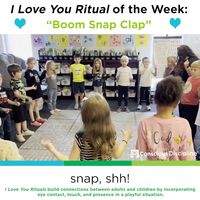 This week's "I Love You Ritual" comes to us from Ashley Pack's first-grade class at Holly Springs-Motlow Elementary School in Campobello, SC, singing "Boom Snap Clap" as a class. ﻿Find the background song below! If you enjoyed this video, give us a ❤️ in the comments and try it with your children. As always, we wish you well! #iHeartCD #iloveyourituals