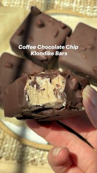 Dairy-free and refined sugar-free Coffee Chocolate Chip Klondike Bars!