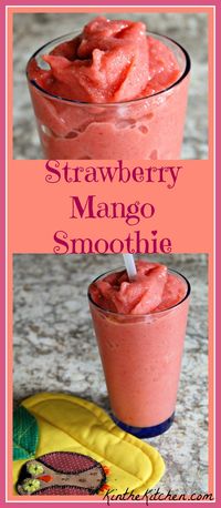 Simple and healthy, these Strawberry Mango Smoothies contain strawberries, mango, and almond milk, and are naturally sweetened with honey.