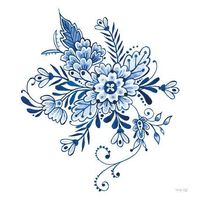 size: 12x12in Art Print: Blue & White Flowers by Cindy Jacobs :