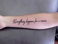 the first photo of my #tattoo, 'everything happens for a reason'