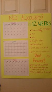 Having a workout chart has definately made me more accountable!  Also a little competitive when I want to be sure that I get to cross out each day with my favorite color when a workout is compete instead of losing to the ugly, failed day color.  #Motivation!# Be the BEST you, you can be!