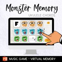 Want a fun activity to play in the classroom or in synchronous online lessons? How about an engaging tablet game for centers? Play this game directly from your computer, shared on Zoom or Google Meets for distance learning, or right in your classroom all together!Monster Memory - Ukulele Chords helps reinforce the names of the ukulele chords.Chords Included:A / Am / B / Bm / Bb / C /Cm / C#m / D / D#m / Dm / E / Em / F / F# / F#m / Fm / G / G#m / GmPlease note that this game works in in presenta