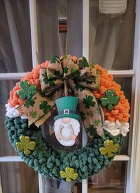 16 inch St. Patrick's Day Wreath We Do take custom orders, please let us know what you would like and we will create it. All designs are subject to change.