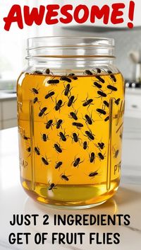 Homemade Fruit Fly Trap- best diy fruit fly trap to make at home. Few ingredients to catch a bunch! Fruit fly killer recipe