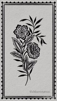 Floral tattoo flash