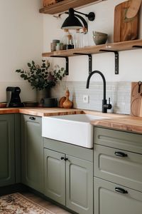 Sage green adds a soft, stylish touch to both traditional and modern kitchens. Click here for more ideas.