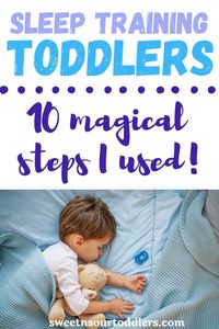 These are the exact 10 steps I used to get my toddler to sleep in her own bed. It REALLY WORKS. Best of all, it is super gentle and involves no tears. #bedtimeroutine #bedtimechart #toddlersleephacks #sleeptraining