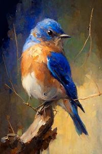 size: 18x12in Art Print: Easter Bluebird I by Vivienne Dupont :