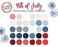 Procreate Color Palette Independence Day Palette Red Color - Etsy