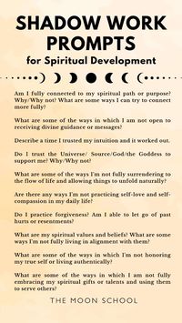 Shadow work spiritual journey Questions for Self discovery Heal your shadow self with morning journal prompts, mindfulness prompts, writing exercises. Mind body and soul integration journaling prompts Daily shadow work prompts  New beginnings, new identity, cultivate your new self! Shadow work to find your purpose Shadow work to find yourself How to start a healing journal for your spiritual awakening Cultivate Self love for ascension through your darker aspects.