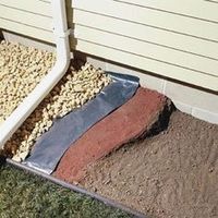 Sloping the soil away from the foundation will remedy a wet basement most of the time. The Family Handyman recommends firmly packing clay soil around the foundation, with at least a 4-in. slope over the first 4 ft. Place 6-mil black plastic over the soil and cover it with landscape rock. Install 4- to 6-ft. gutter extensions to your downspouts to direct water farther away from your foundation.