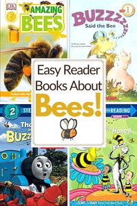 Check out this list of easy reader bee books for kindergarten! Short sentences and large print help kids practice reading with their favorite bee stories! #beepreschoolactivities #easyreadersforpreschool #easyreadersforkindergarten #homeschoolprek