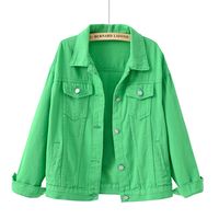 Women’s Solid Colour Denim Jacket with Pockets