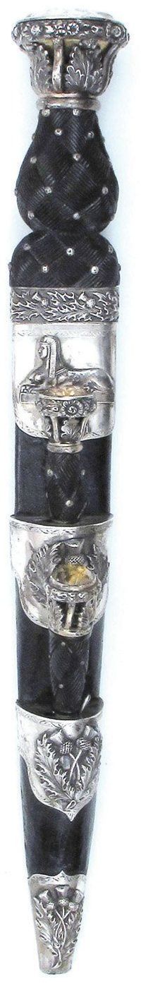 A 92ND HIGHLANDERS DRESS DAGGER DIRK 19th c., silver