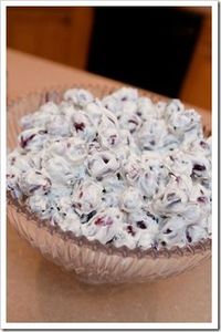 Grape Salad: Warning...If you take this to a potluck, you will never bring any home! Top with crushed Butterfingers.