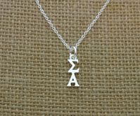 "Show your Greek pride by wearing this classic lavalier. Make this stylish lavalier as part of your collection. This makes a great sorority gift for a newly initiated member and makes a perfect favor for any sorority event. Do you have something in mind and want us to make it for you? Please message us! :-) Quantity Discount is available, please message us. Metal of Lavalier: Silver Plated Lavalier Measurement: 3/16\" Width 1/2\" Length without Holder 3/4\" Length with Holder Chain Detail: Style