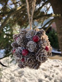 Handmade Pine Cone Christmas Ornament - 4 inches