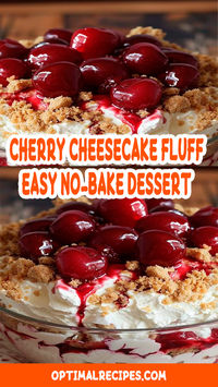 Craving something sweet but don't want to turn on the oven? Meet your new favorite dessert: Cherry Cheesecake Fluff! This easy, no-bake recipe is perfect for those lazy days when you need a quick and delicious treat. Creamy, dreamy, and loaded with cherry goodness, this fluff is sure to be a hit at any gathering or as a special treat just for you. Save this pin for a dessert that’s as easy as it is irresistible! #CherryCheesecakeFluff #NoBakeDessert #EasyRecipe #SweetTreat