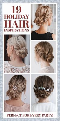 Embrace festive elegance with 19 Christmas Party Hairstyles for 2024-2025, a selection of styles that range from long, flowing curls to cute updos. Whether you have short or medium-length hair, this collection includes easy ponytails, stylish braids, and sophisticated half-up styles. Ideal for work parties or family events, each hairstyle is designed for effortless beauty this holiday season.