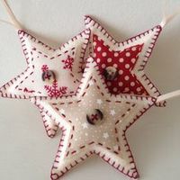 Set of three star-shaped felt christmas by AliceEmilyRose on Etsy