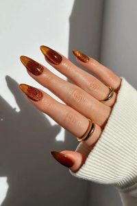 Discover a variety of classy and elegant Thanksgiving nail designs that are perfect for fall! Whether you love earthy autumnal colors or more subtle shades, you'll find the perfect nail art ideas to complement your holiday look. These burnt orange velvet nails are just such a vibe.