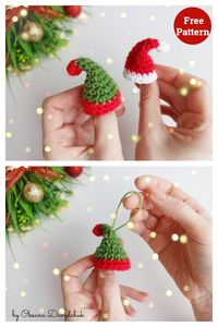 Mini Christmas Hat Free Crochet Pattern