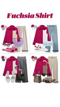 Fuchsia outfit color combination