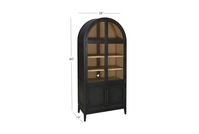 Shea Modern 80" Black Arched Storage Door Bookcase Cabinet | Living Spaces