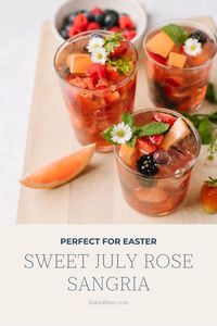 With its colors and taste, this is the best spring summer cocktail. A crowd-pleaser. Make this Sweet July Rose Sangria to get more attention on your party.