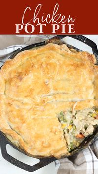 1hr · 8 servings

 

Chicken Pot Pie is made with a flaky pie crust filled with shredded chicken, chopped onions, carrots, peas, in a creamy sauce. Chicken and vegetables cooked between a golden flaky buttery pie pastry.

Ingredients Needed:
 • skinless chicken breasts (or rotisserie chicken)
 • yellow onion, chopped
 • carrots
 • celery
 • butter
 • vegetable or canola oil
 • all-purpose flour
 • chicken broth
 • heavy whipping cream or half & half
 • frozen corn
 • frozen peas
 • frozen pearl onions
 • fresh rosemary (chopped finely)
 • salt and black pepper to taste
 • pie crust (homemade or store-bought)

Find the recipe at AFARMGIRLSKITCHEN.COM

Google "Chicken Pot Pie A Farmgirl's Kitchen"

For the FULL recipe copy & paste the recipe link into your browser - https://afarmgirlskitchen