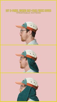 DIY 5 panel hiking hat with face/neck cover. Great sewing project for all skill levels! Download thw PDF pattern and sew along! #sew #sewingtips #sewing #sewingtutorial #sewingproject #sewingprojectsforbeginners #sewingforbeginners #hat #caps #pattern #fashion #fashiondesigner #baseballcap #facemask #mask