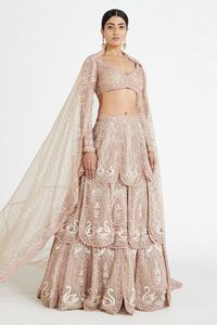 Buy Megha Bansal Hamsa Petal Embroidered Lehenga Set Online | Aza Fashions